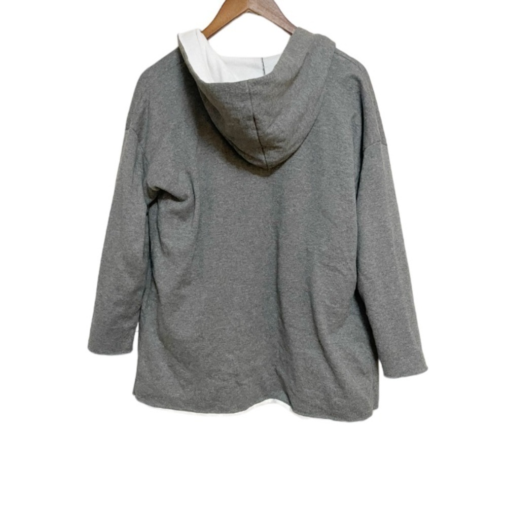 Eileen Fisher Organic Cotton Open Front Hooded Cardigan size M - Picture 3 of 5